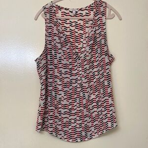 Candie's Red, Black & White Geometric V‑Neck Sleeveless Camisole
